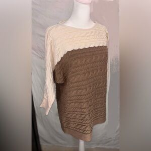 Banana Republic Women's L Cable Knit Two Toned Sweater